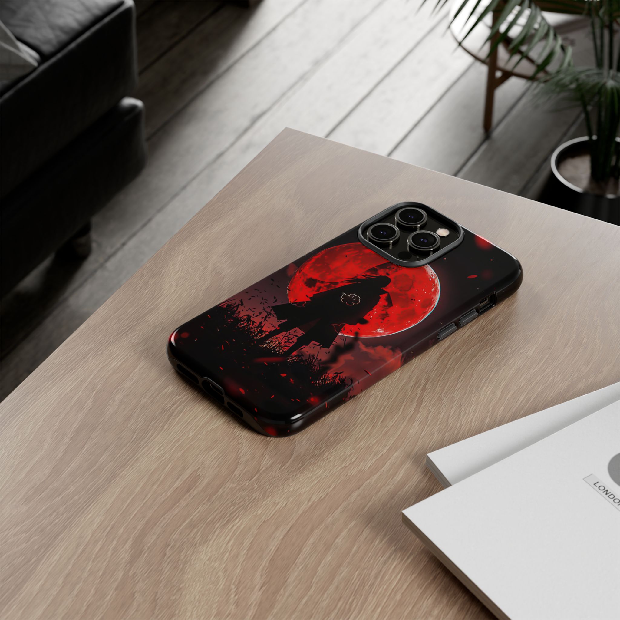 Itachi Red Moon Anime Inspired Tough Phone Cases - printed case design