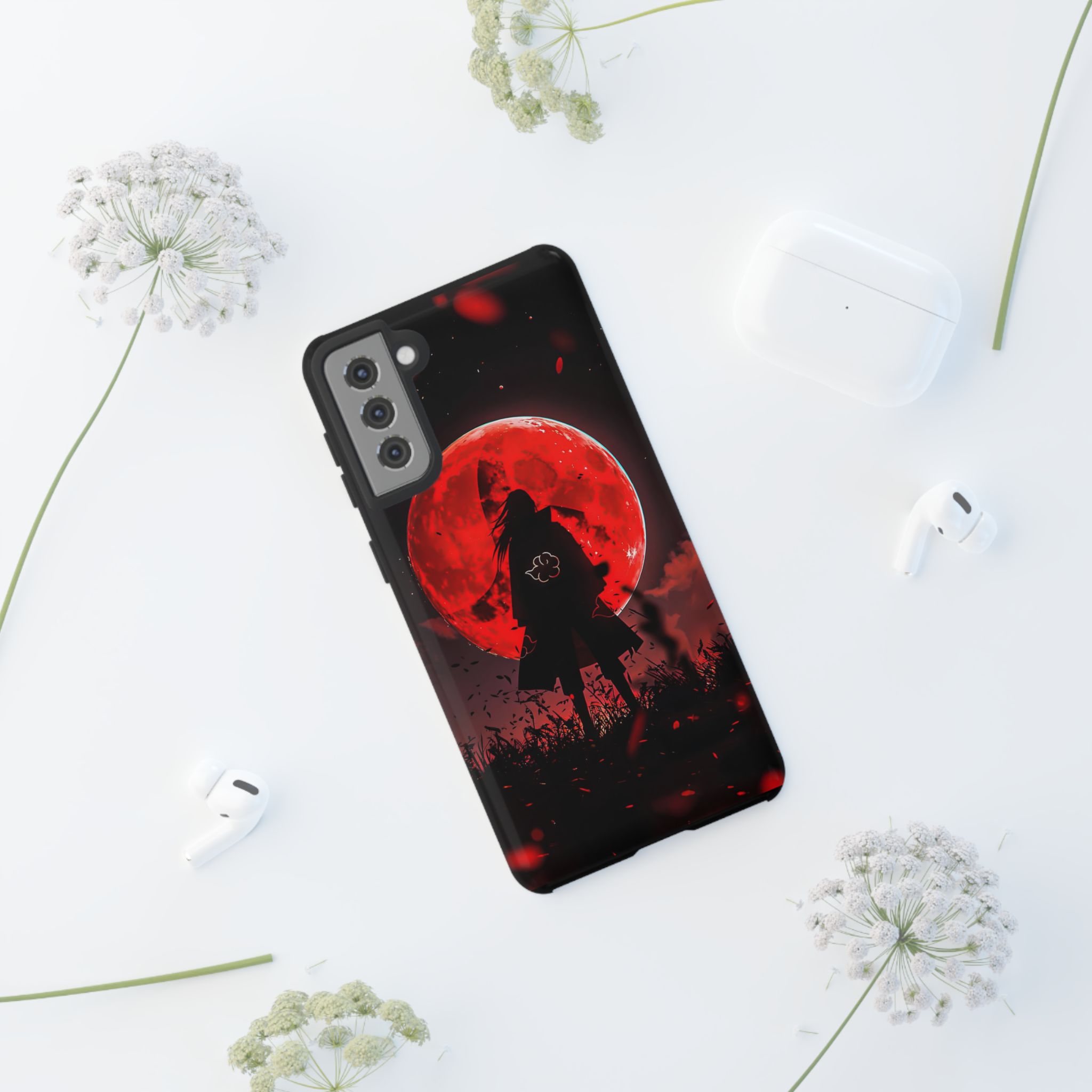 Itachi Red Moon Anime Inspired Tough Phone Cases - graphic design phone case