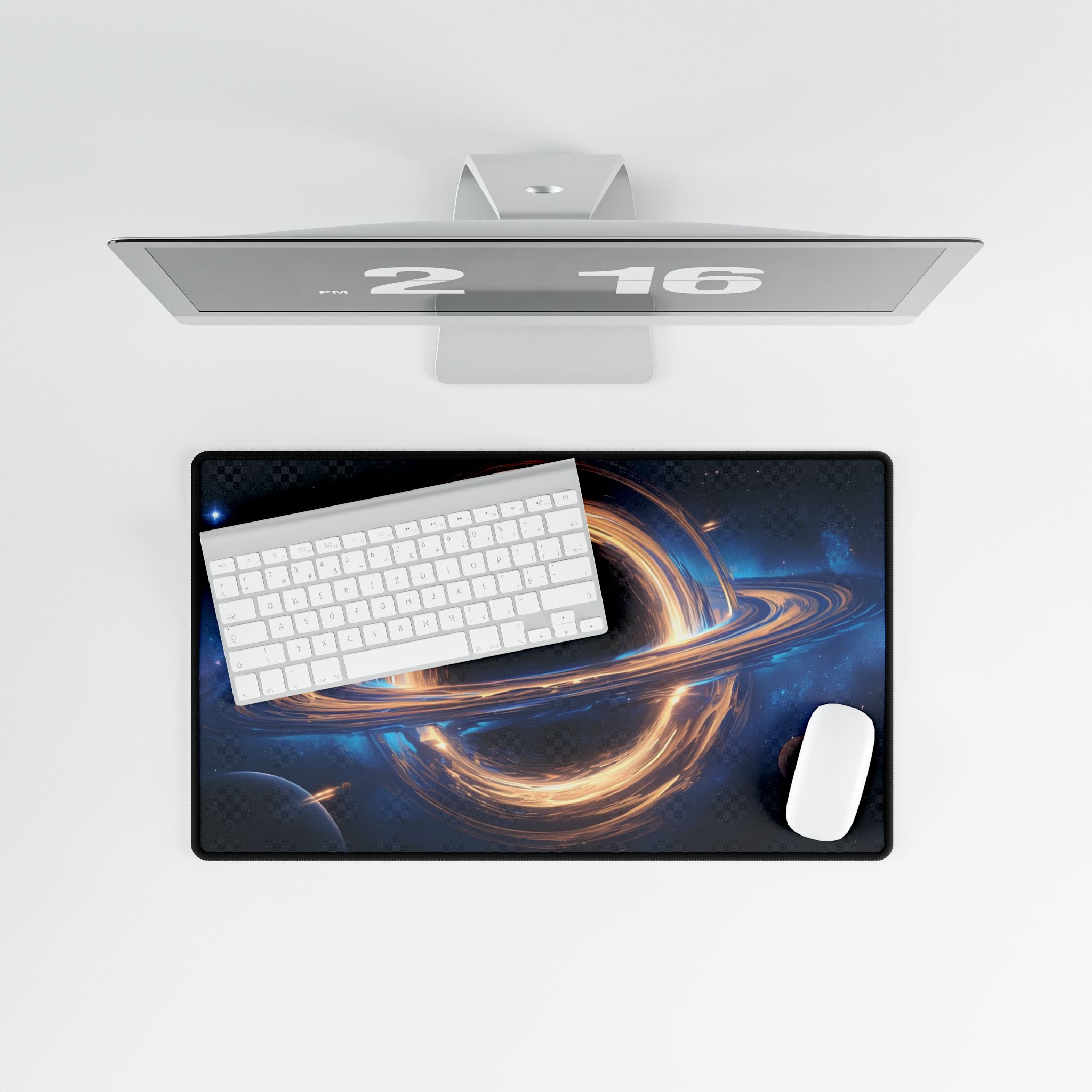 Galaxy Saturn Inspired Desk Mat | Cozy Mouse Pad | Perfect Desk Accessory - stylish phone case option