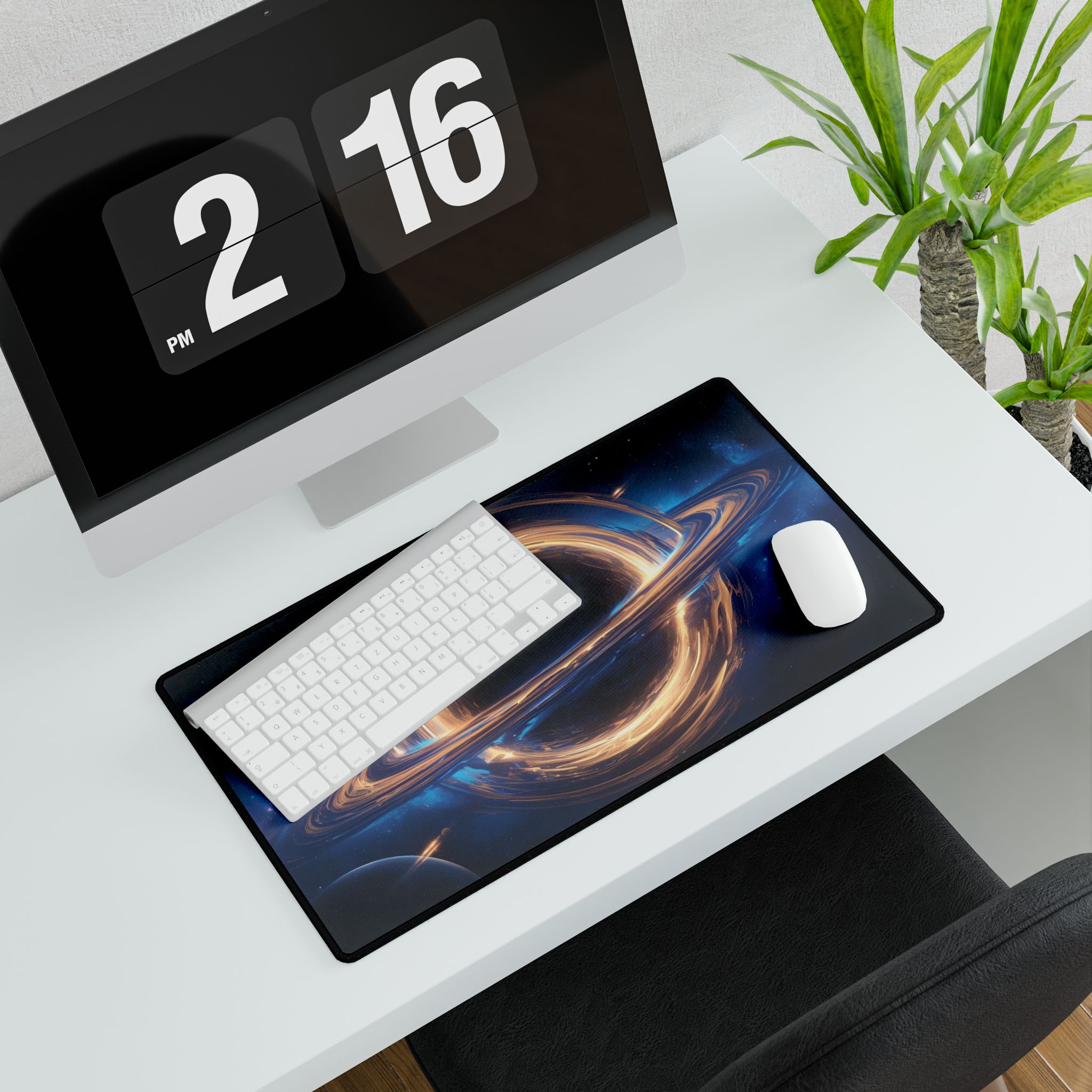 Galaxy Saturn Inspired Desk Mat | Cozy Mouse Pad | Perfect Desk Accessory - impact resistant case