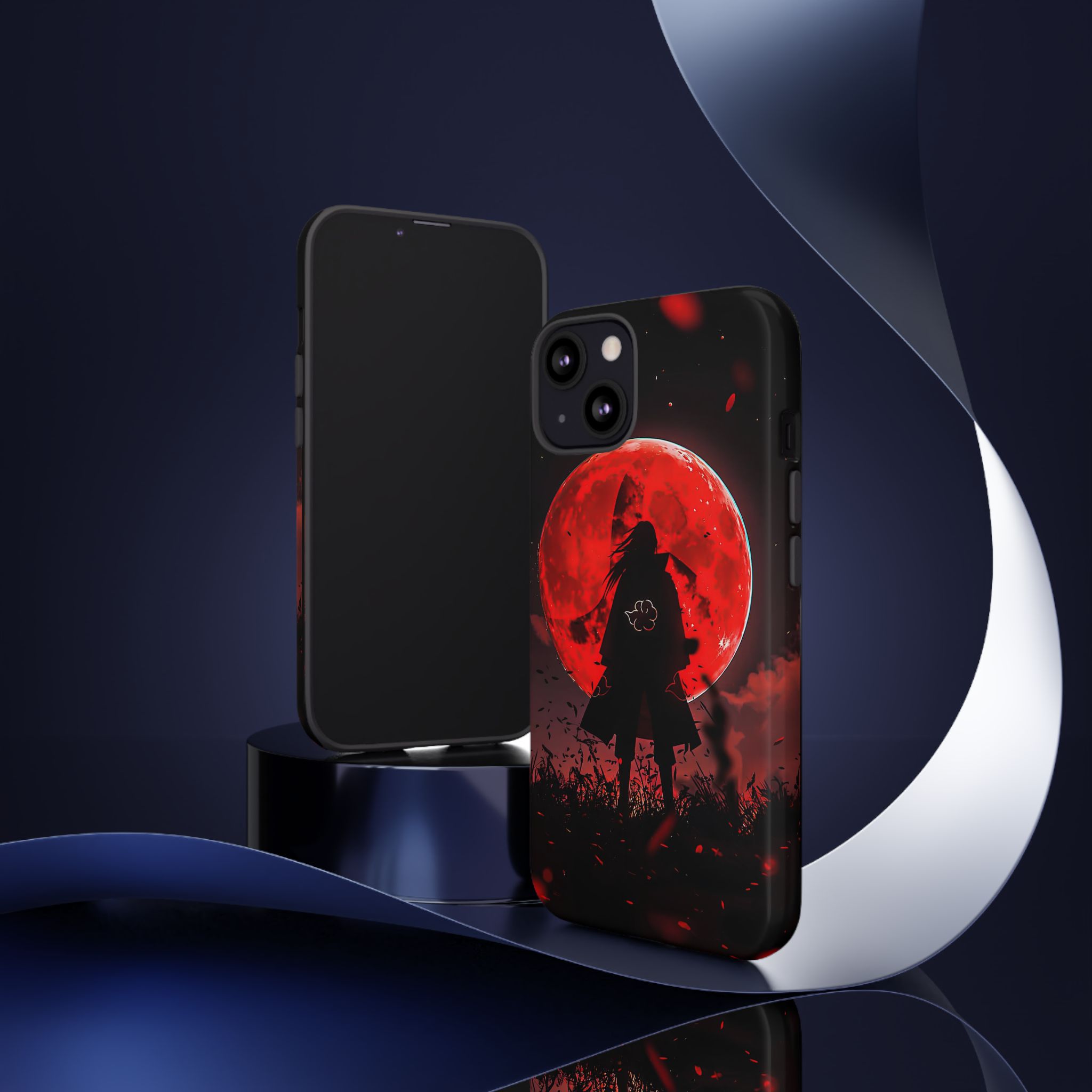 Itachi Red Moon Anime Inspired Tough Phone Cases - vibrant case design view
