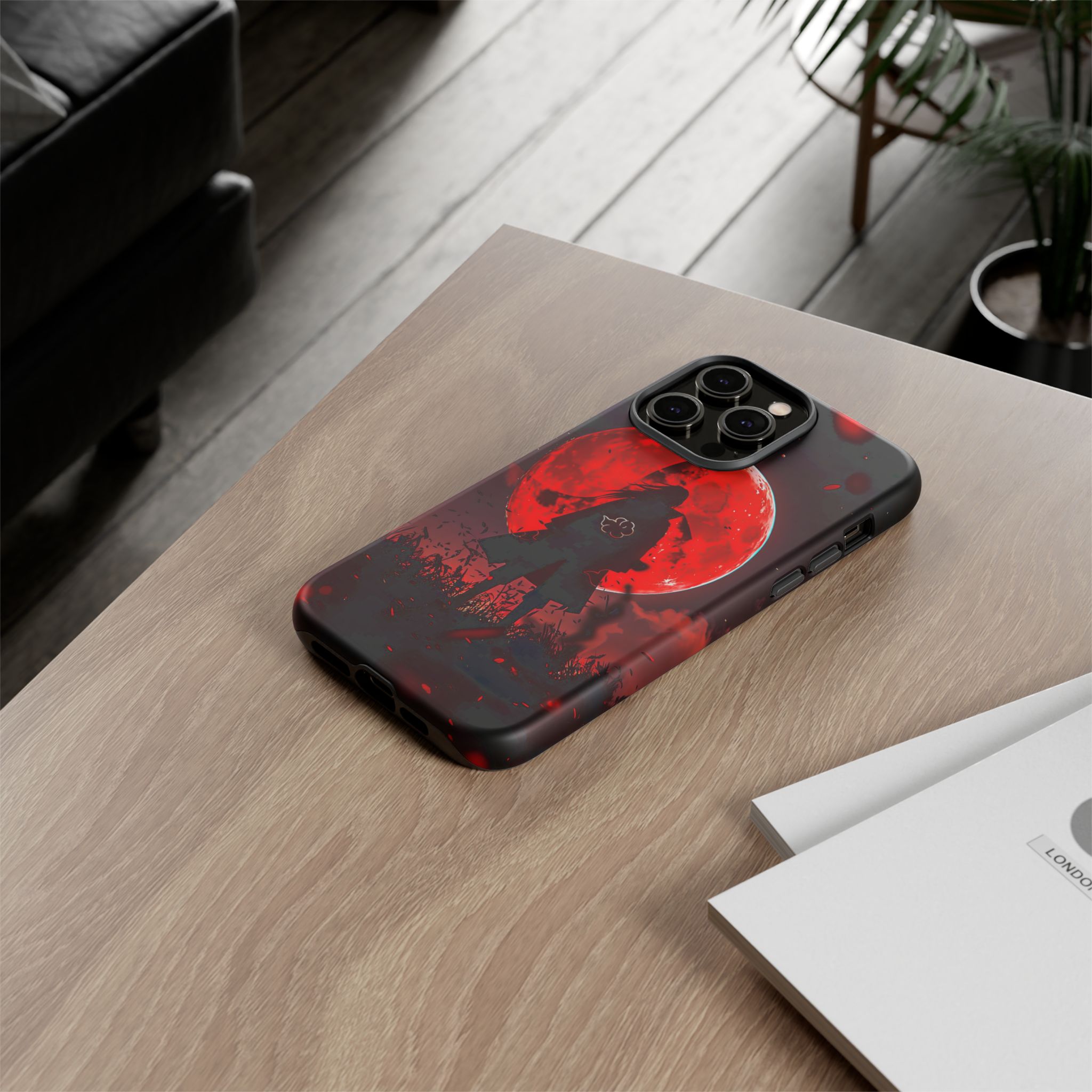 Itachi Red Moon Anime Inspired Tough Phone Cases - phone case rear design