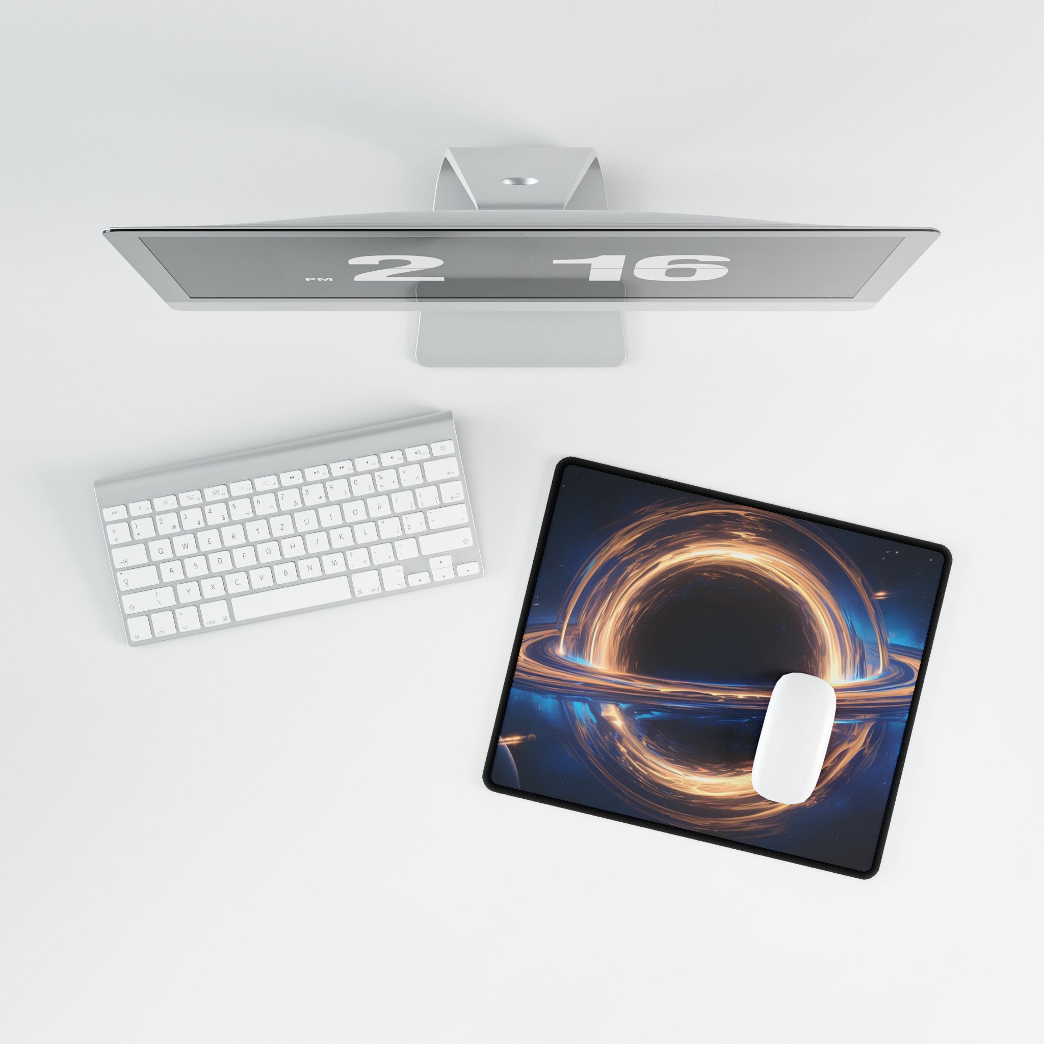 Galaxy Saturn Inspired Desk Mat | Cozy Mouse Pad | Perfect Desk Accessory - slim fit case mockup