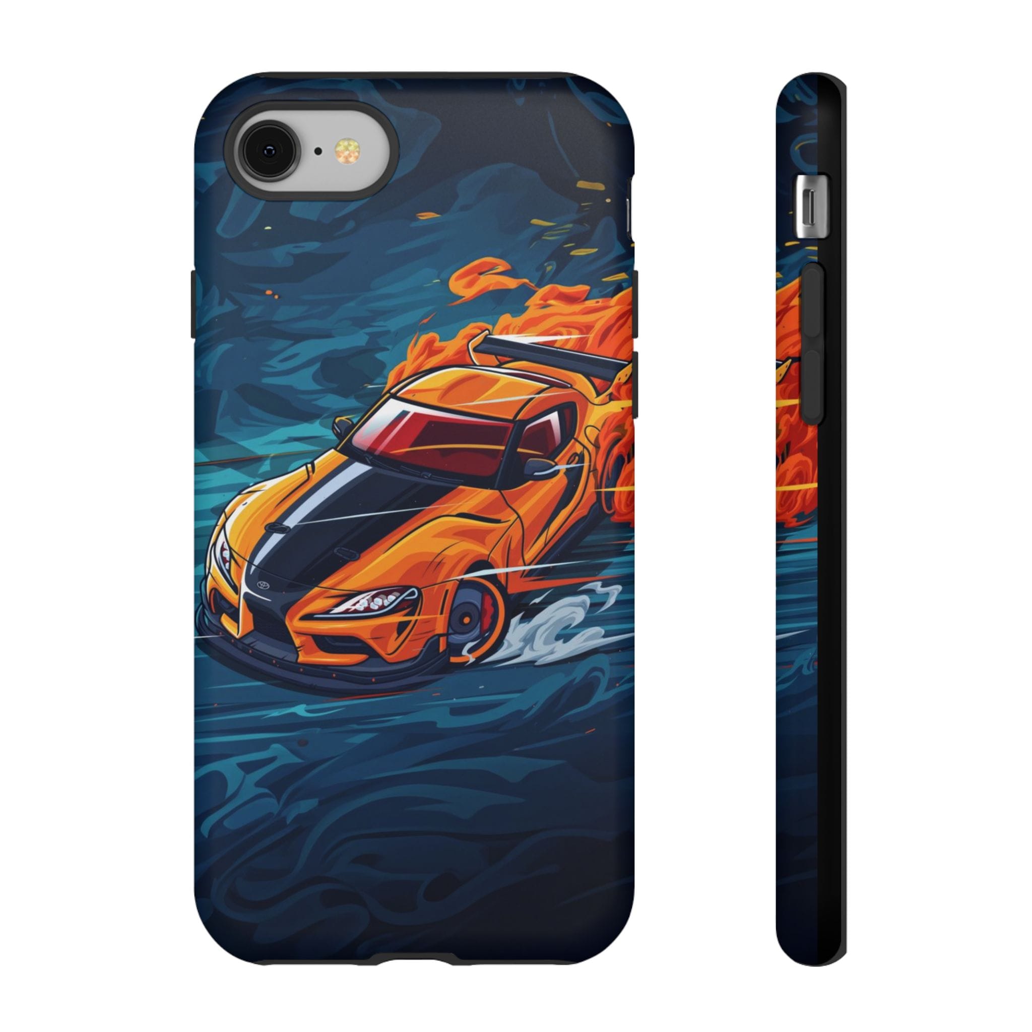 Supra car phone case on an iPhone 15 Pro displaying glossy finish