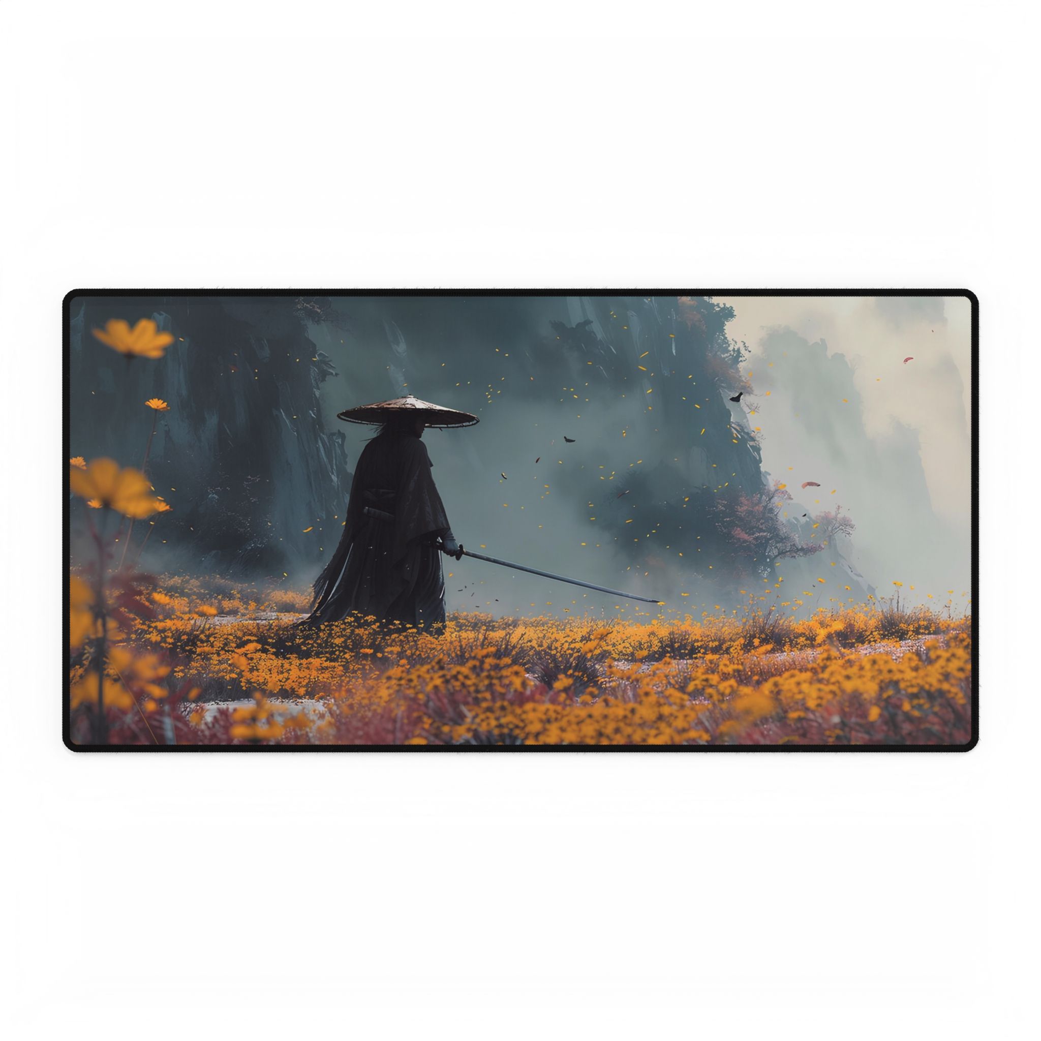 Ghost of Yotei desk mat showcasing vibrant anime-inspired design
