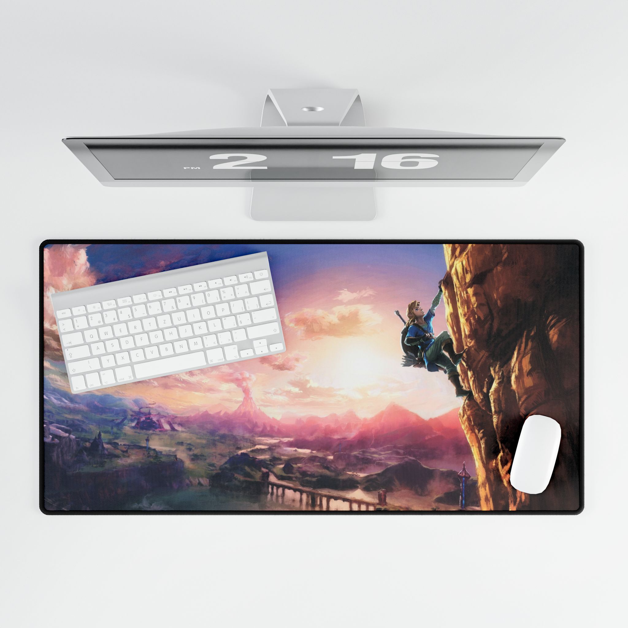 Legenda mouse pad with a keyboard and mouse