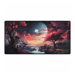 Cozy Sakura Pastel Mouse Pad on a bright desk setup