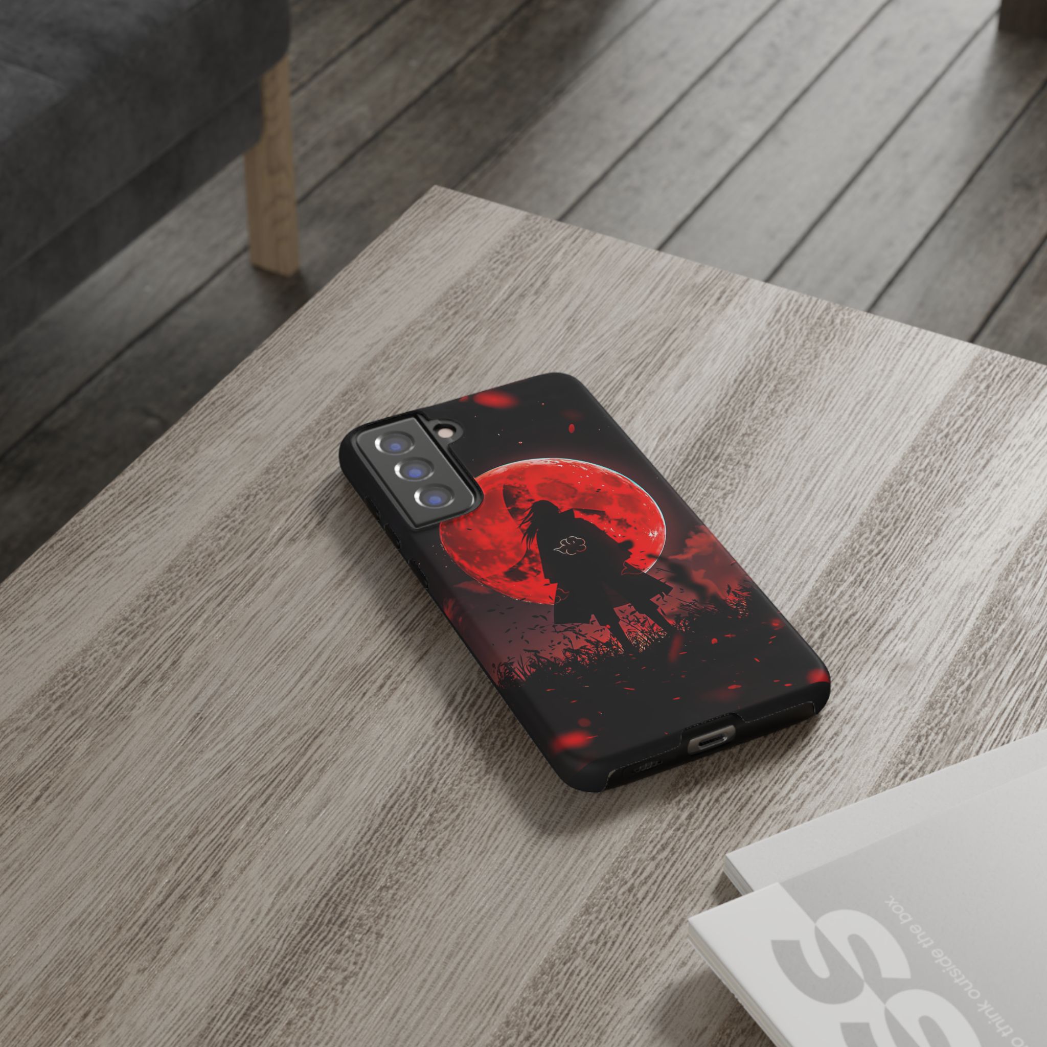 Itachi Red Moon Anime Inspired Tough Phone Cases - slim fit case mockup