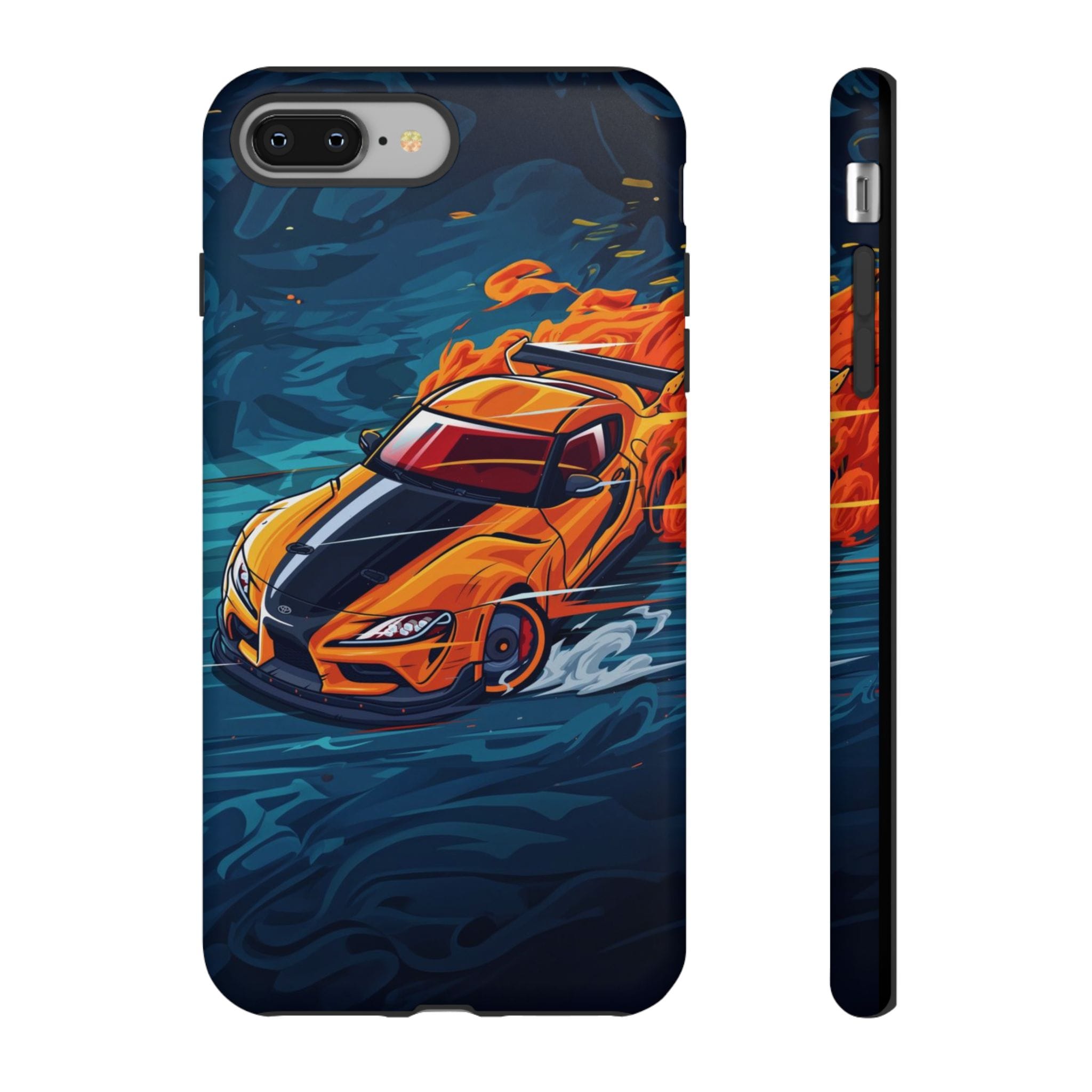 Multiple Supra car phone cases showing different car colors and models