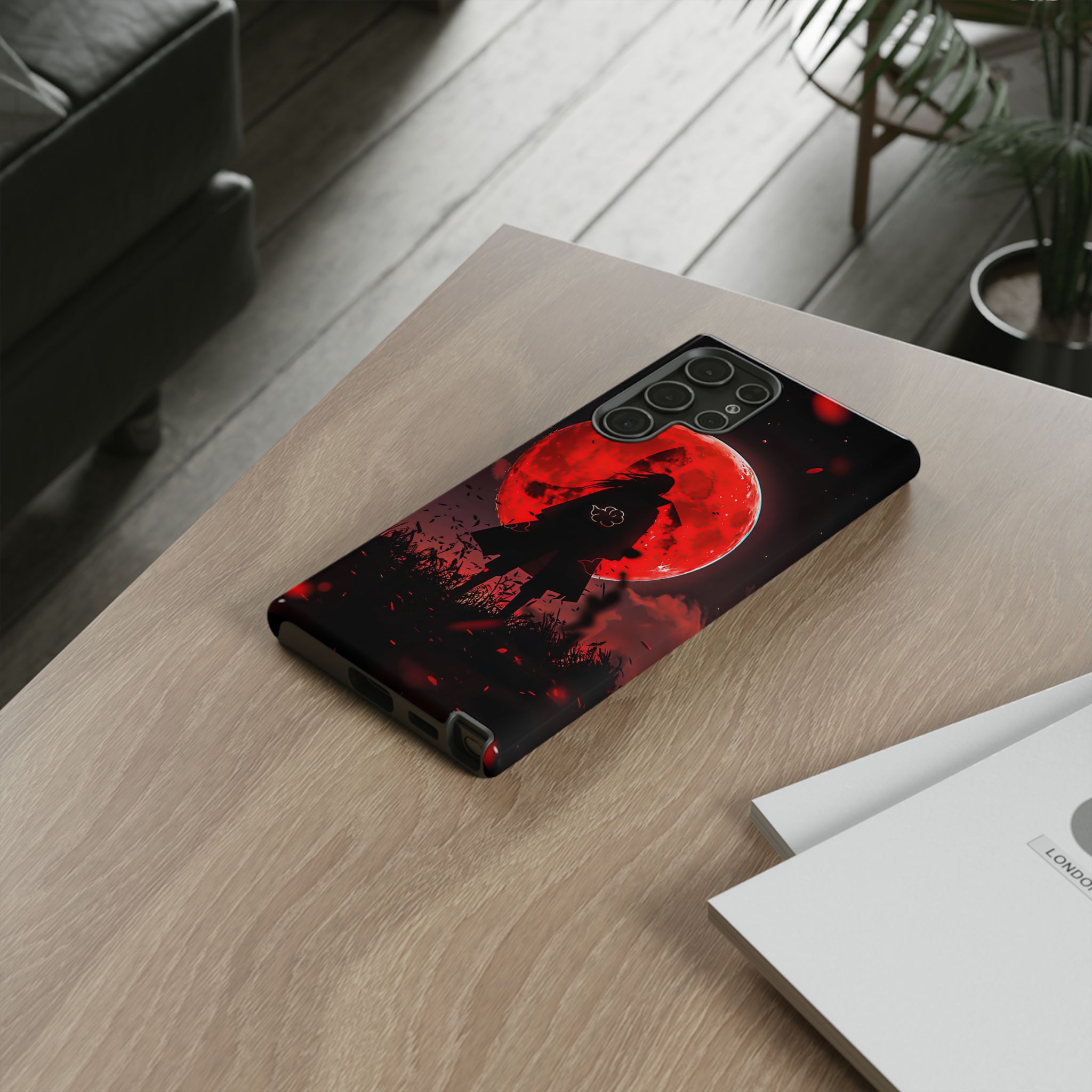 Itachi Red Moon Anime Inspired Tough Phone Cases - printed case design