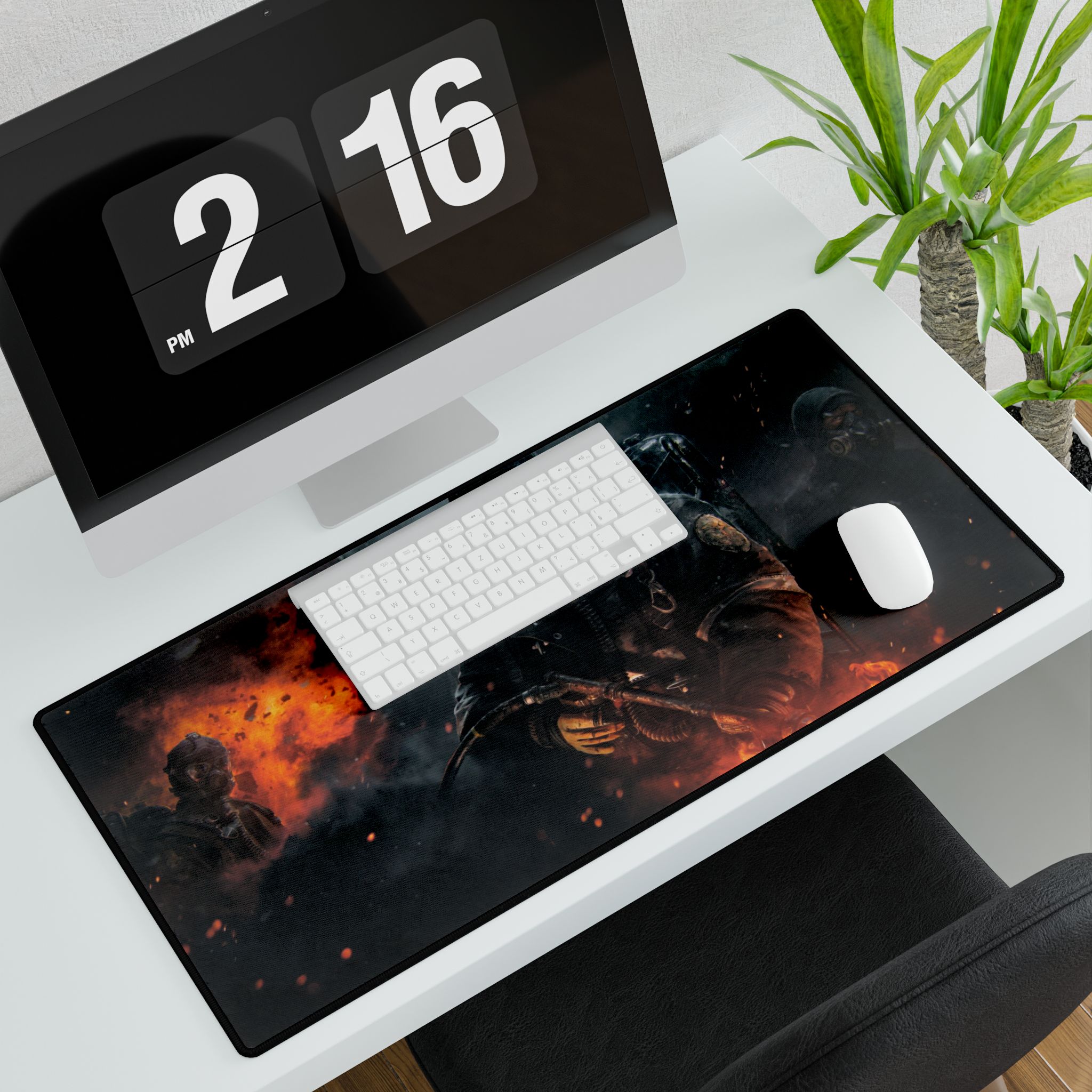 Gaming mouse pad featuring Metro 2033 artwork on a desk setup