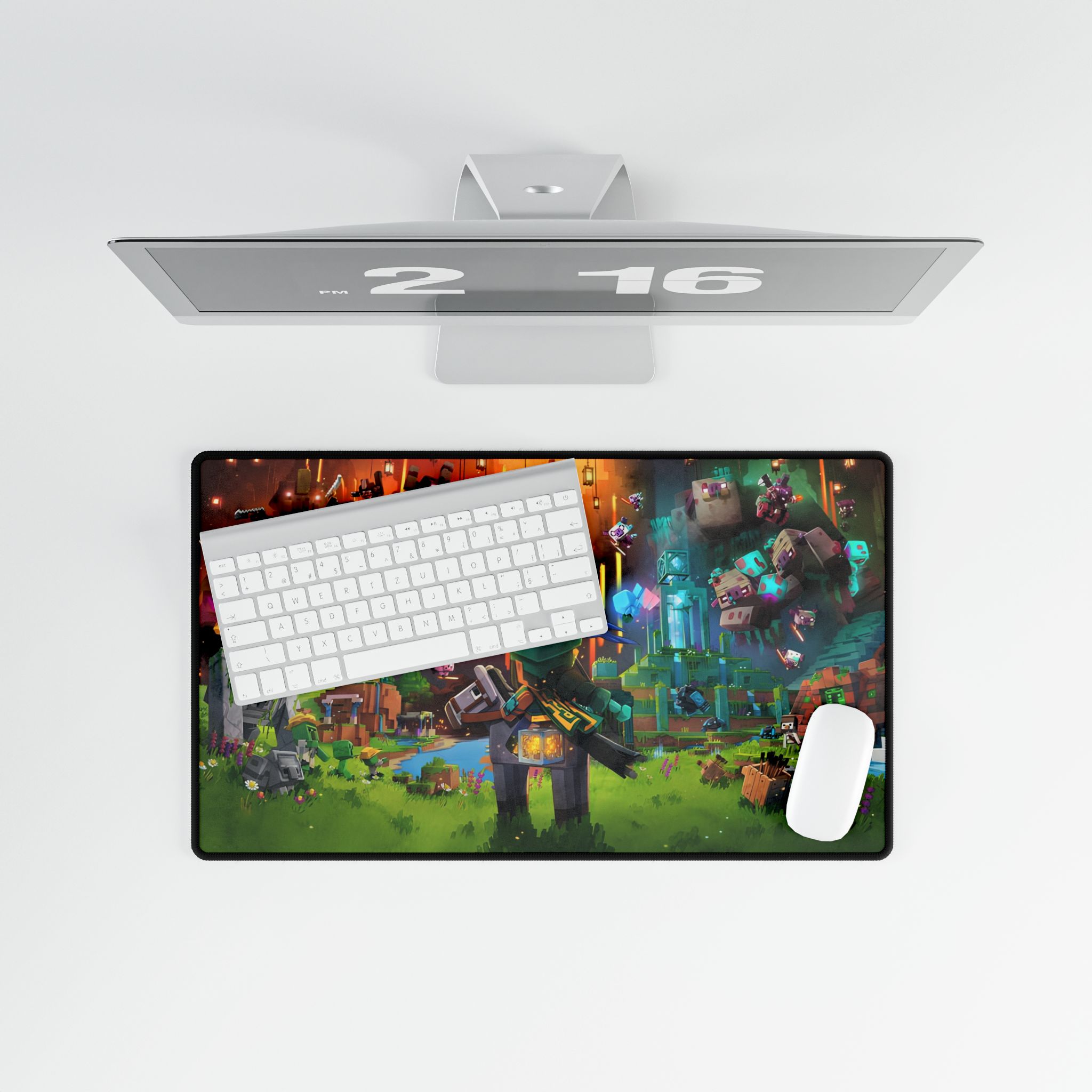 Minecraft Inspired Desk Mat | Gaming Mouse Pad | Perfect Desk Accessory - stylish phone case option