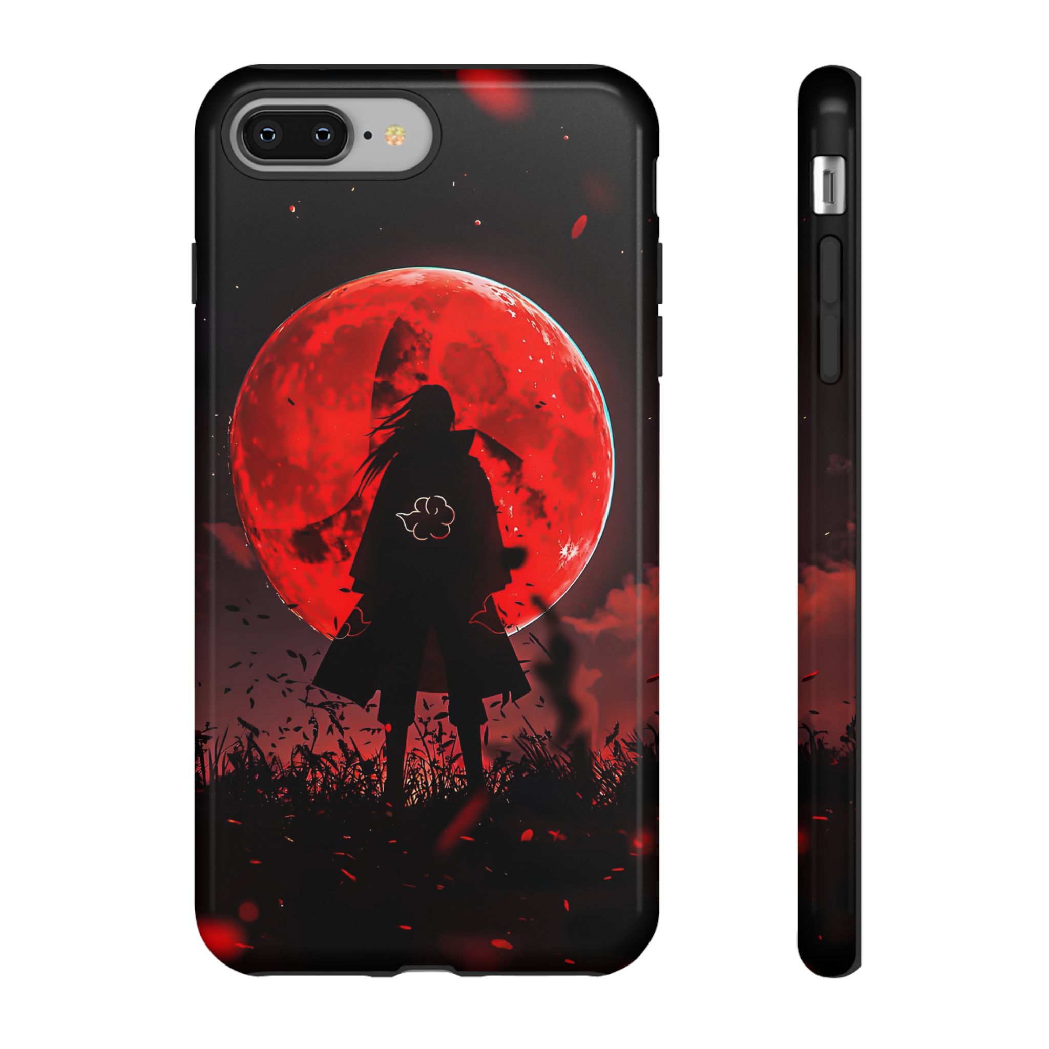 Itachi phone case on an iPhone, demonstrating the fit