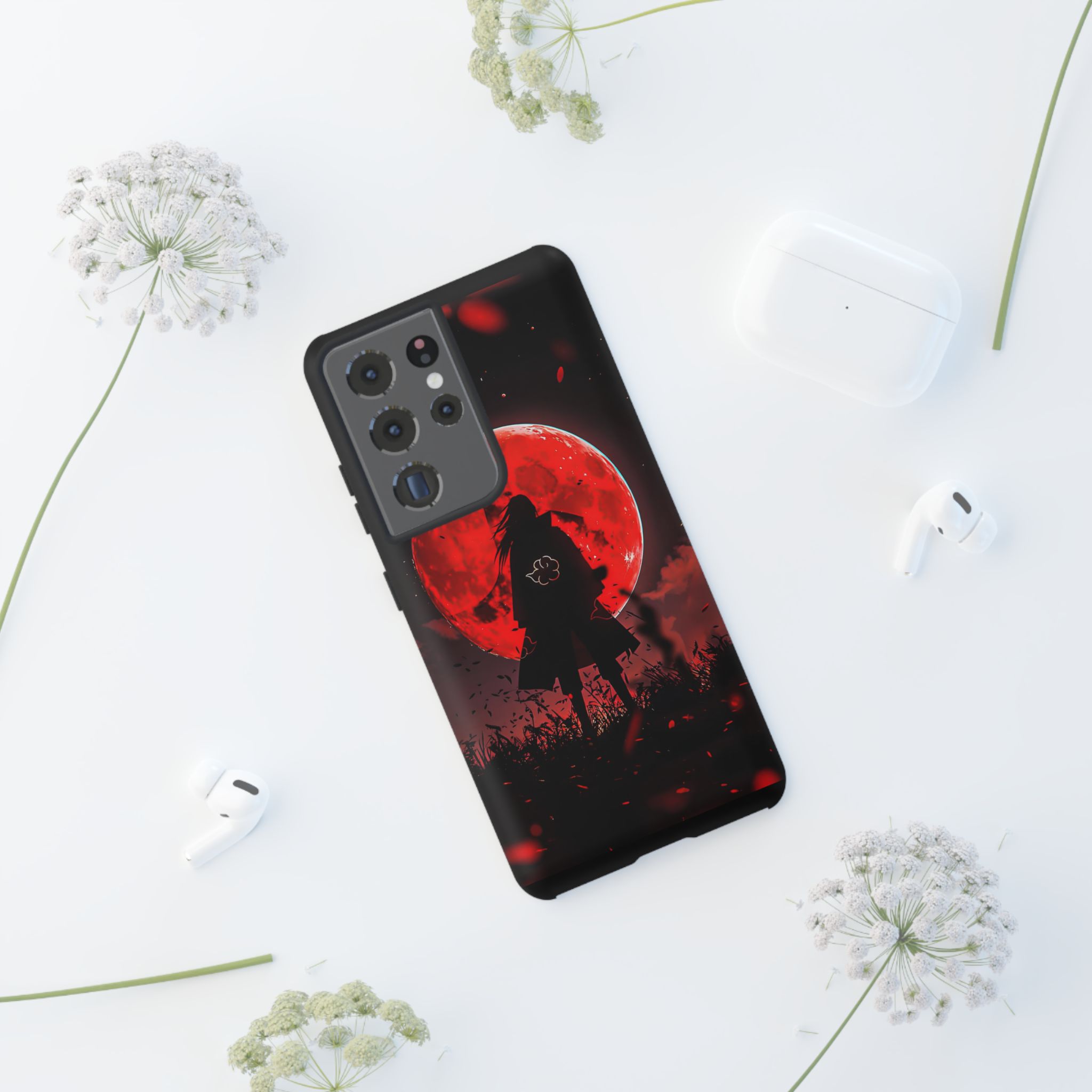 Itachi Red Moon Anime Inspired Tough Phone Cases - sleek phone case design