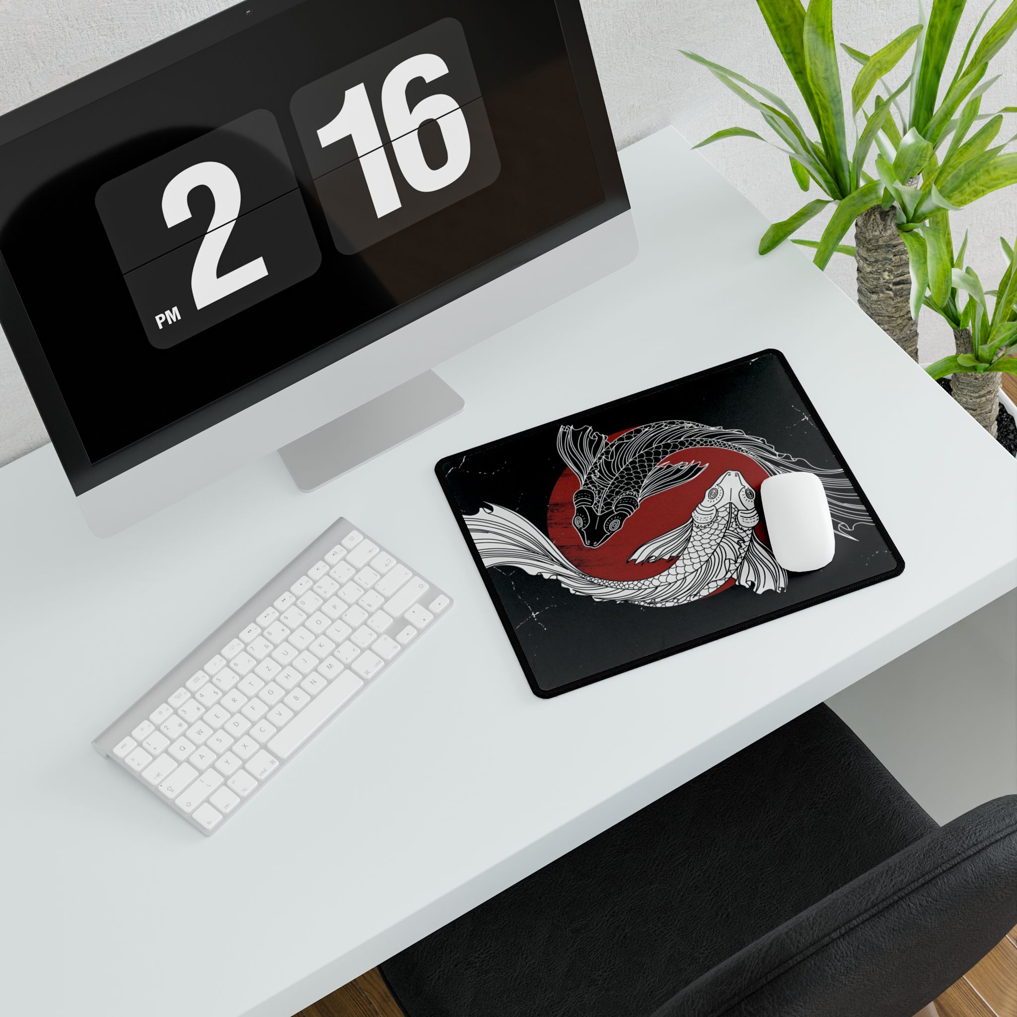 Japanese Koi Fish Desk Mat | Anime Mouse Pad | Japanese Gaming Mousepad | Perfect Desk Accessory - tough case front view