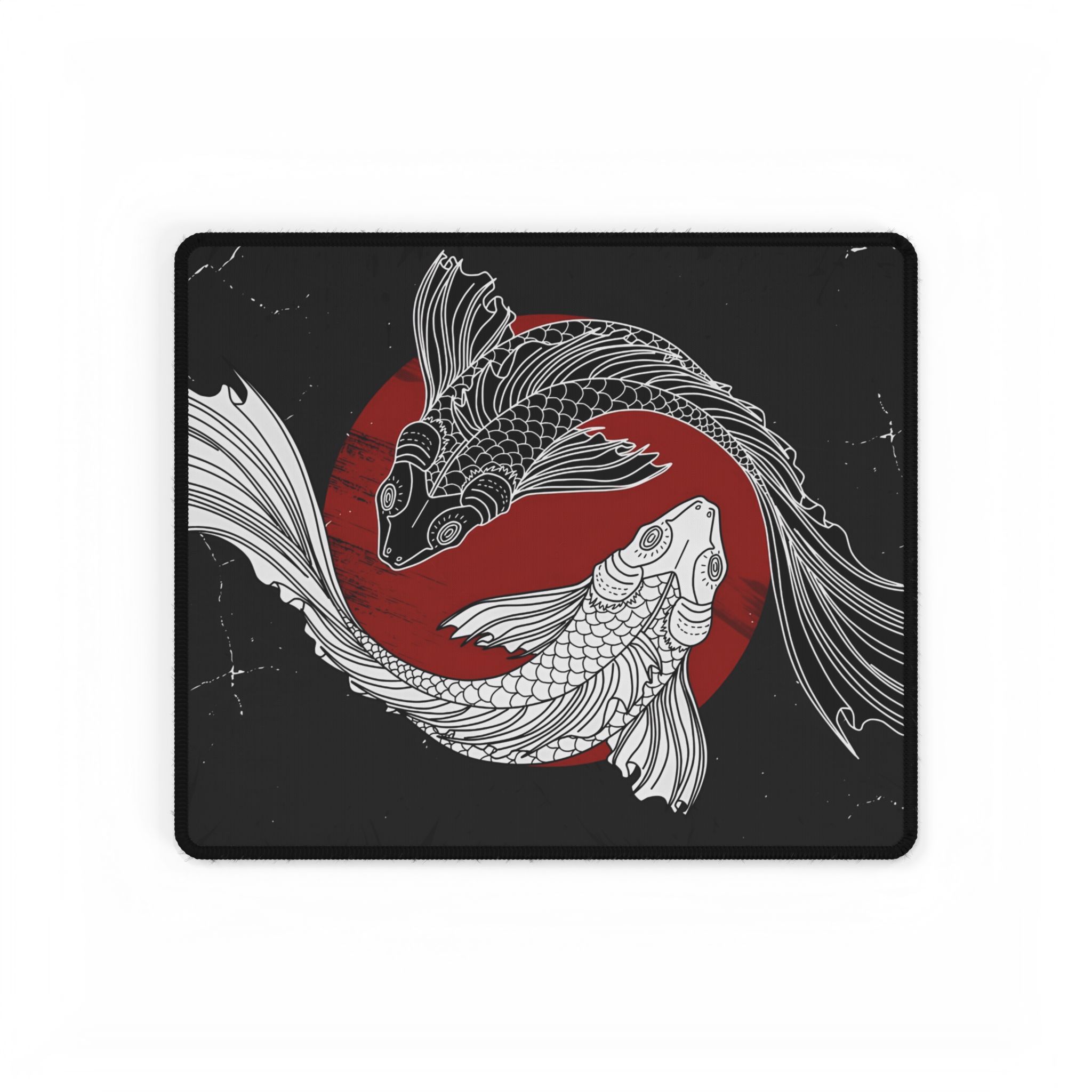 Wide Japanese Koi Fish desk mat displaying full koi fish artwork