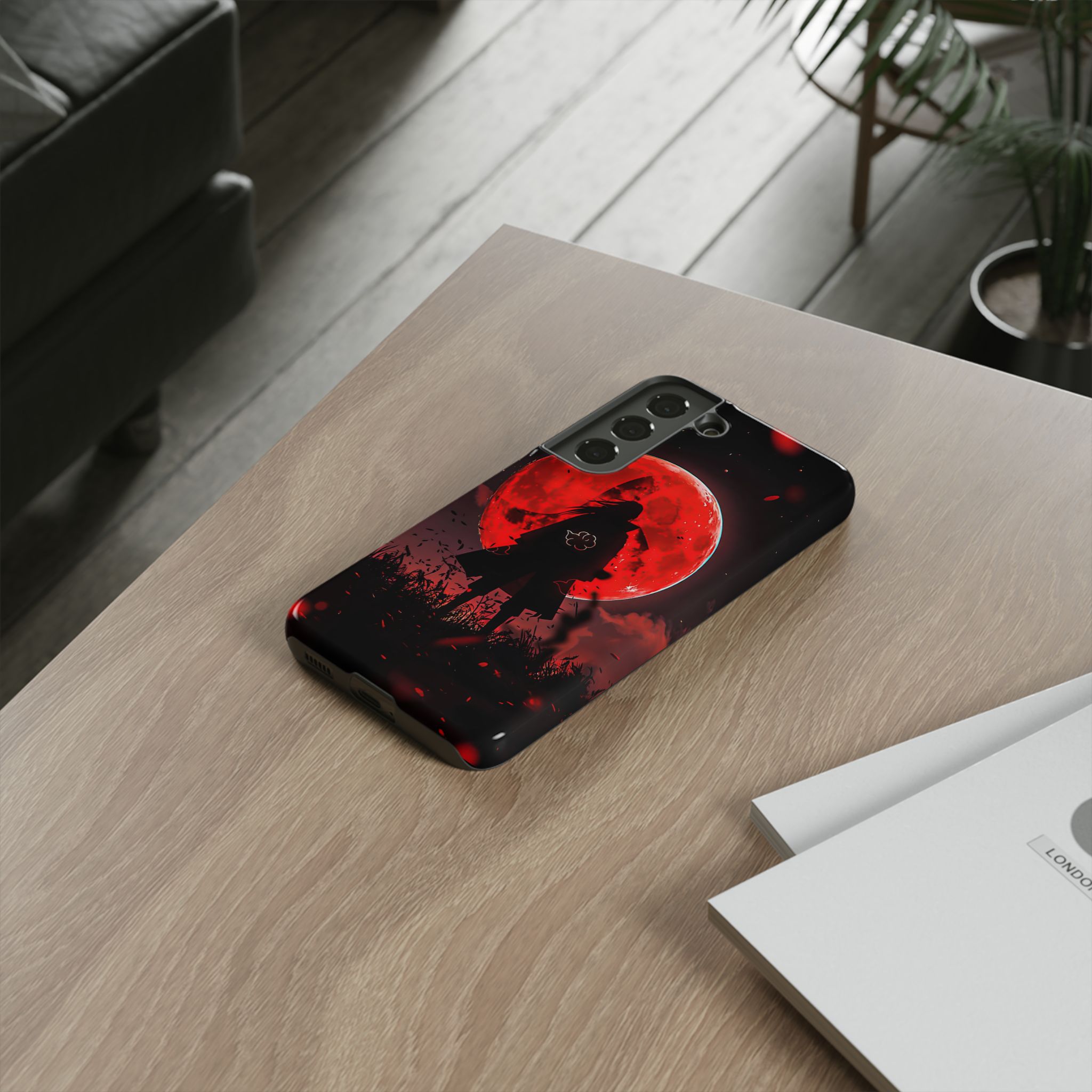 Itachi Red Moon Anime Inspired Tough Phone Cases - case back design view