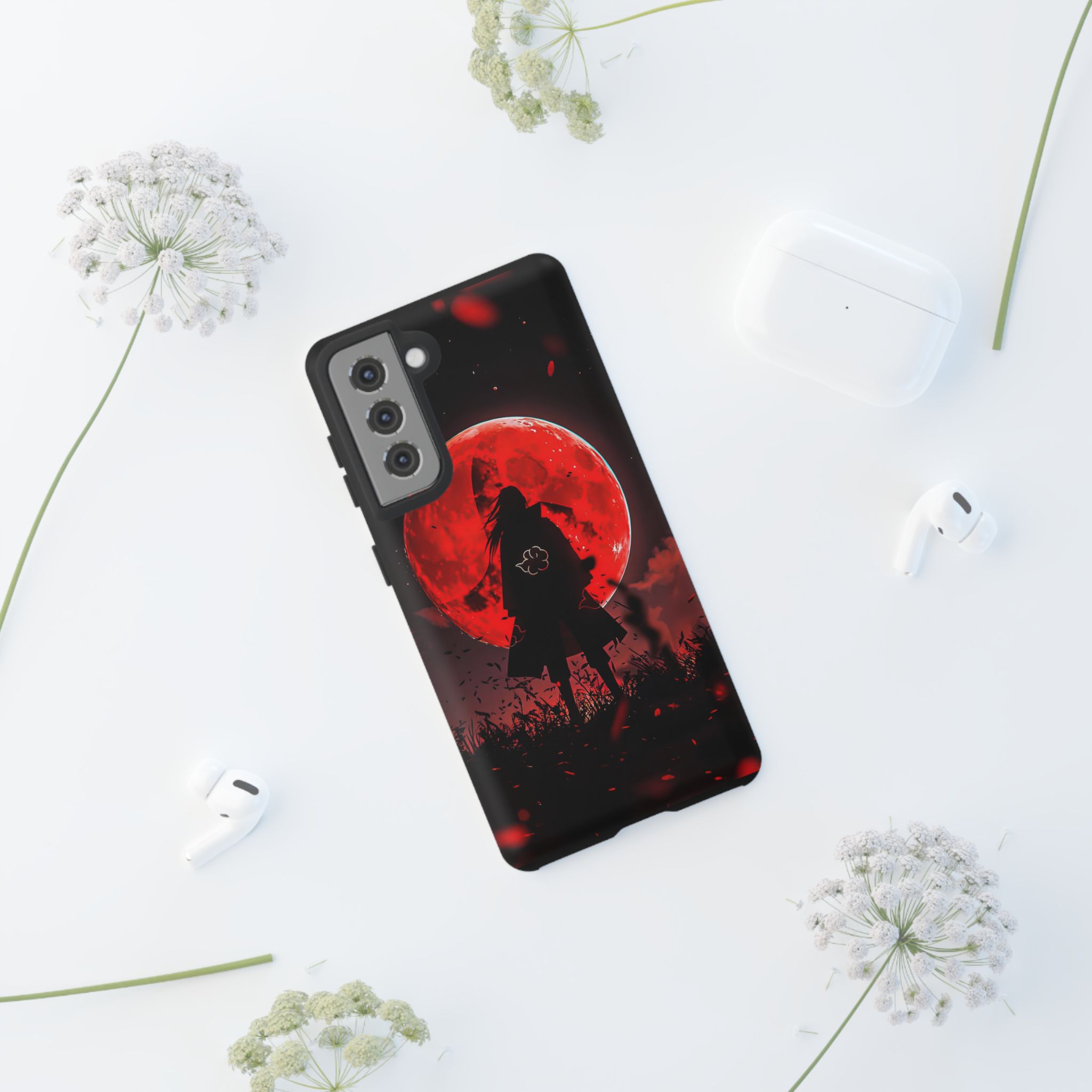Itachi Red Moon Anime Inspired Tough Phone Cases - phone case rear design