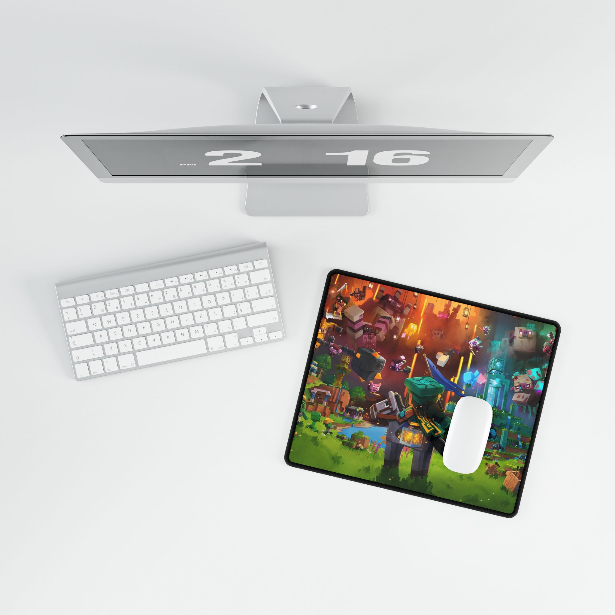 Minecraft Inspired Desk Mat | Gaming Mouse Pad | Perfect Desk Accessory - slim fit case mockup